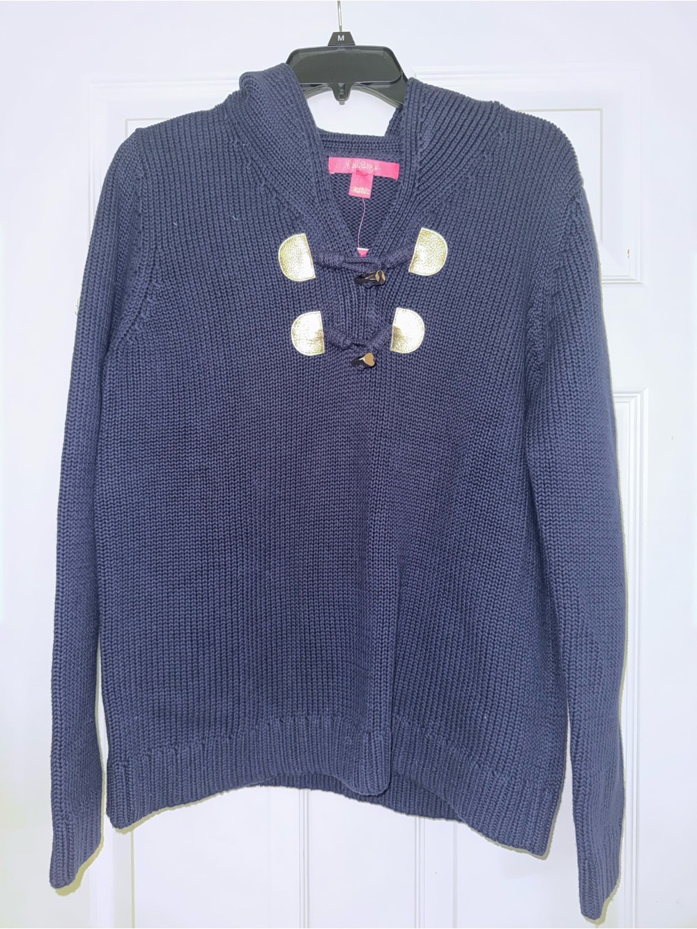 Lilly Pulitzer Women's Navy Hooded Toggle Sweater
